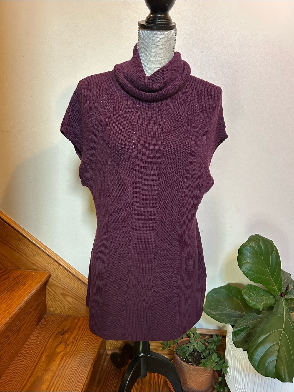 ANTONIO MELANI Plum Sleeveless Cowl Neck Sweater